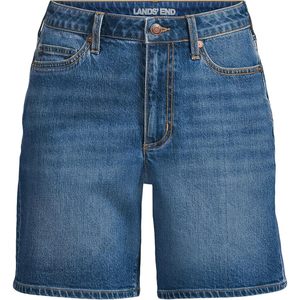 FOXA Women's Mid Rise 7" <b>Jean</b> Shorts Straight Leg Denim Cotton Washable <b>Button</b> Front - Product Image 3