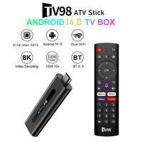 Allwinner H313 TV98 ATV Stick 4K Ultra HD Smart Fire TV Stick 4K Support Quad Core 5G Télécommande vocale 2 Go 16 Go de stockage