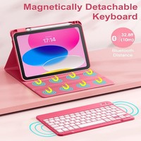 Pour SY1054, clavier sans fil rétroéclairé 7 couleurs, étui pour tablette, porte-stylet, iPad 10e génération, matériau PU personnalisable