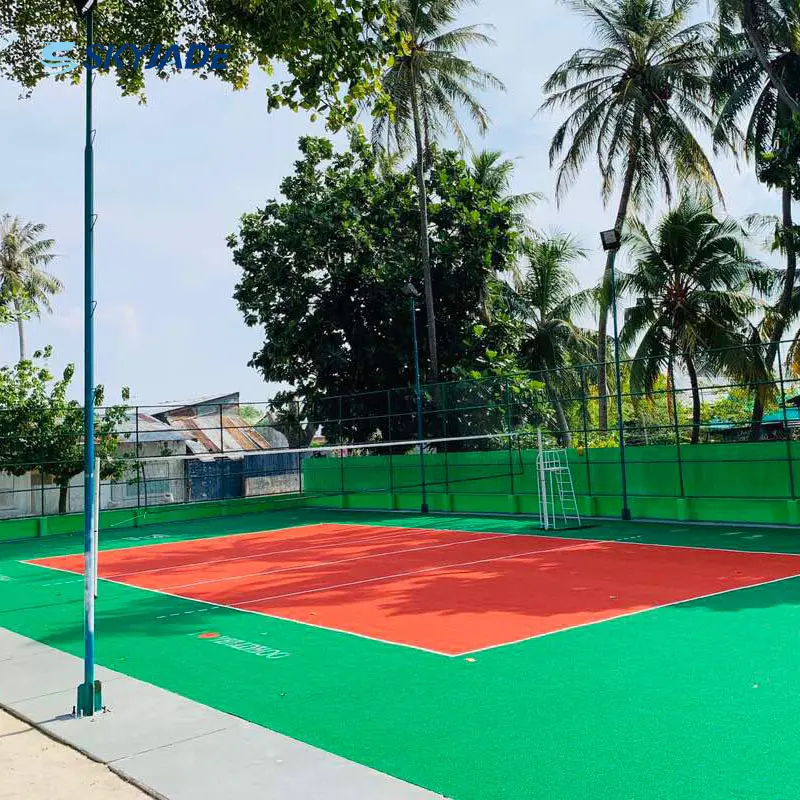 Một cửa dịch vụ 12mm Chiều cao cỏ sân bóng chuyền bãi biển Maldives sân bóng chuyền màu xanh lá cây màu đỏ hỗn hợp Tòa Án