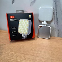 Lampe LED magnétique pliable pour selfie, lumière vidéo réglable 3 températures de couleur, luminosité réglable, miroir HD, rechargeable par USB