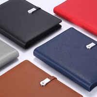 Carnet A5 multifonction personnalisé Offres Spéciales Journal à couverture rigide en cuir PU avec Power Bank intégré Pages à reliure lâche