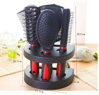 Professionelle 5-teilige Barbier-Salon-Massagebürste Detangle Pinsel-Stil-Werkzeug Spiegel und Halterung Ständer Anzieh-Kamm-Kits Salon-Haarbürste