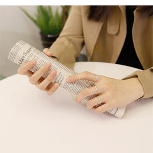 <span class=keywords><strong>Anillo</strong></span> de <span class=keywords><strong>dedo</strong></span> sencillo de 1,3mm de ancho para <span class=keywords><strong>mujer</strong></span>, joyería con corte de diamante, círculo fino, nudillo pequeño - Product Image 5