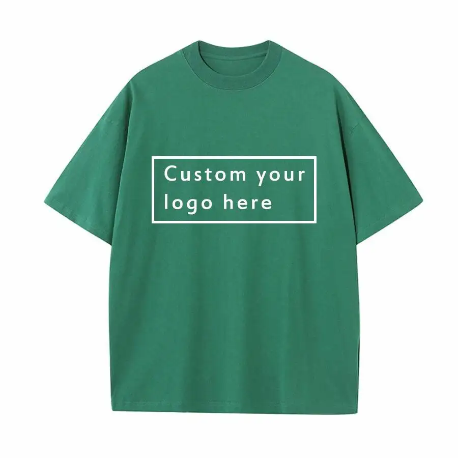 Высококачественная хлопковая футболка на заказ для мужчин, толстая футболка оверсайз черного и зеленого цвета, Мужская футболка, изготовленная в Индии