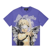 MIXED EMOTION Nouveau T-shirt à manches courtes pour couple, coupe oversize, imprimé numérique à motifs et lettres, style streetwear tendance, best-seller