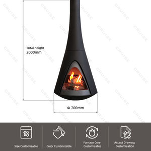 CRUISE Villa sans fumée chauffage au bois de chauffage écologique charbon de bois électronique/éthanol/poêle à bois 60/70cm cheminée suspendue - Product Image 4