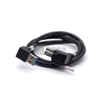 Câble USB 3.0 à angle droit, type B, avec verrouillage à vis, noyau en cuivre, indice de protection IP65, longueur 1 m, pour caméra industrielle et données