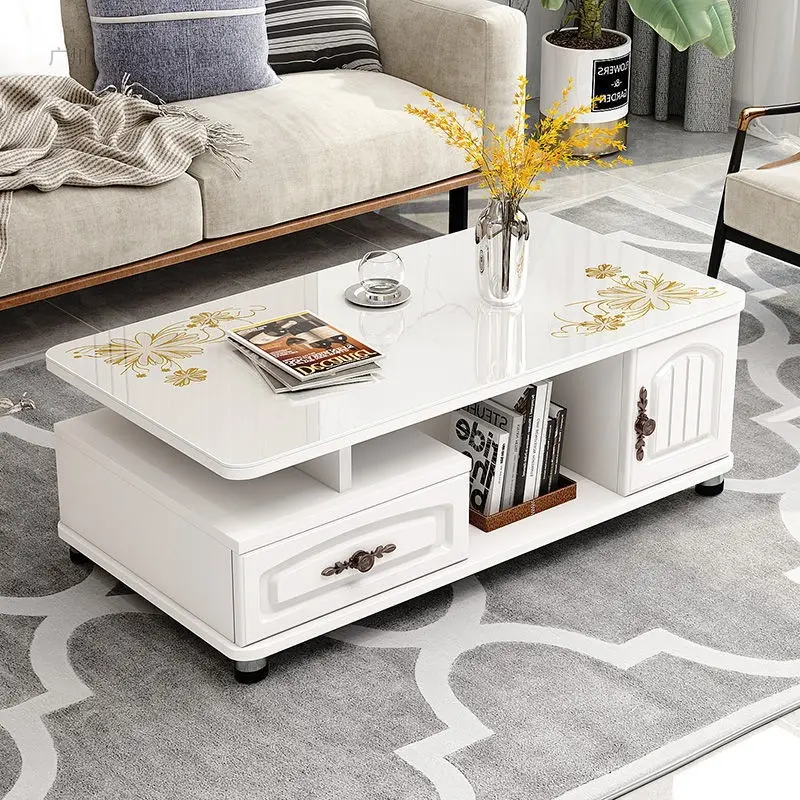 Smart Coffee Table With Drawers In The Living Room Furniture Center Refrigerator Table Modern Luxury Glass Multifunctional