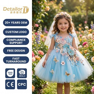 Vestido <span class=keywords><strong>de</strong></span> Fiesta <span class=keywords><strong>de</strong></span> Satén <span class=keywords><strong>de</strong></span> Lujo para Niñas, <span class=keywords><strong>Ropa</strong></span> <span class=keywords><strong>de</strong></span> Diseñador para Niños al por Mayor, Vestido Formal para Bodas y Fiestas - Product Image 1
