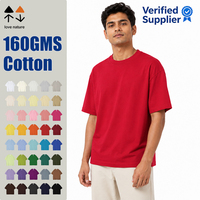 T-shirt décontracté d'été en coton respirant 160 GSM, impression personnalisée, vente en gros, unisexe, promotionnel, directement de l'usine