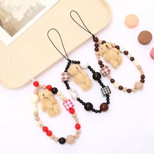 สายคล้องโทรศัพท์รูปหมีน่ารัก สายคล้องโทรศัพท์แบบลูกปัด พวงกุญแจ สายคล้องโทรศัพท์สำหรับโปรโมชั่น - Product Image 1