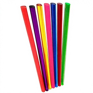 Varillas de PMMA Virgen Transparente en 7 Colores Diferentes: Naranja, Morado Oscuro, Azul Rey, Rojo, Verde Fluorescente, Aplicación de Iluminación, Personalizable - Product Image 1
