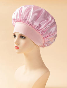 หมวกซาตินยืดหยุ่นสูงขายดีที่สุด สีพื้น สำหรับผู้หญิง ดูแลเส้นผมหยิก ใช้สำหรับนอนหลับ - Product Image 4