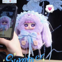 Authentischer KEBIDOU Kebi Bean Little Cream Puff Bunny Sauce Rubber Nai Fu Bunny Sauce Plüsch-Schlüsselanhänger Blind Box Puppe Mädchen Geschenk