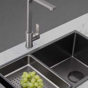 อ่างล้างจานสแตนเลส 304 แบบฝังใต้เคาน์เตอร์ ชามเดี่ยว สีดำด้าน คิงคอง หนา 0.7 มม. อเนกประสงค์ - Product Image 1