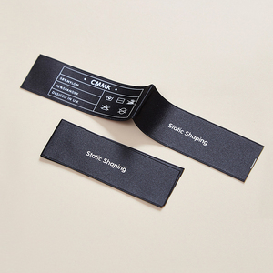 Dệt Nhãn quần áo giày Áo Sơ Mi Cổ tùy chỉnh thẳng cắt taffeta trung tâm gấp cuối gấp tag cuốn Sách bìa Damask dệt nhãn - Product Image 2