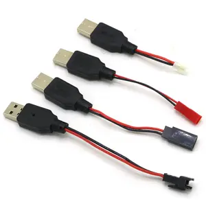 Cable de carga USB para Dron cuadricóptero RC, cargador de batería de litio de 3,7 V, USB a JST /SM/enchufe para cuadricóptero 3Rc