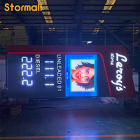 Panneau LED numérique pour station-service extérieure, écran couleur personnalisable, panneau vidéo LED dynamique sur pied