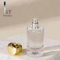 Flacon de parfum en verre à col serti 30ml 50ml 100ml, rechargeable, vaporisateur de parfum, flacon à facettes étoilées effet soleil, base lourde, logo personnalisé