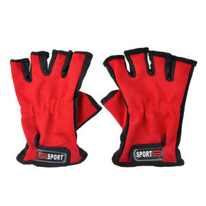Gants de pêche sportive à cinq doigts, synthétiques rouges, respirants, imperméables, pour hommes, utilisation en plein air - Product Image 1