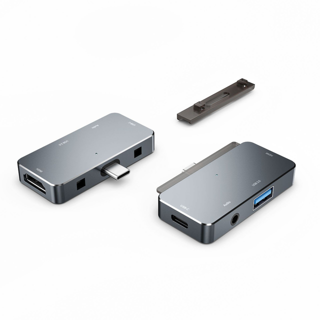 USB-C Hub 4-in-1 with HD 4K 30Hz, 3.5 Audio AUX, PD100W Charging, USB 3.0 Port for PAD/Phone/Laptop Type-c Hub in Stock