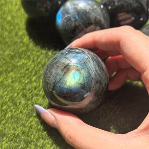 Vente en gros de pierres naturelles de haute qualité cristaux de guérison <span class=keywords><strong>Labradorite</strong></span> arc-en-ciel sphère boule de cristal pour cadeau - Product Image 4