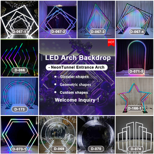 ฉากหลังงานแต่งงาน ดีไซน์ใหม่ สวยงาม โดดเด่น โครงเหล็กวงกลมสีขาว พร้อมไฟ LED - Product Image 6