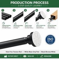 Tringle de Douche Réglable en Acier Inoxydable Robuste avec Verrou Tournant Sans Perçage Fabricant OEM