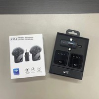 Winddichtes und Geräuschdämpfendes Kabelloses Lavalier-Mikrofon F11-2 2.4G Geräuschunterdrückendes Ansteckmikrofon für Vlogging und Live-Streaming