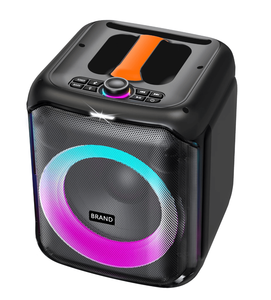 Altavoz Portátil de <span class=keywords><strong>8</strong></span> <span class=keywords><strong>Pulgadas</strong></span> con <span class=keywords><strong>Subwoofer</strong></span> de Plástico, Luces LED RGB, USB/AUX, Control de Botones y Alimentación por CC - Product Image 1
