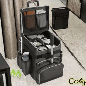 Chariot de transport en polyester avec fermeture éclair pour les fournitures de nettoyage hôtelier et de ménage - Product Image 3