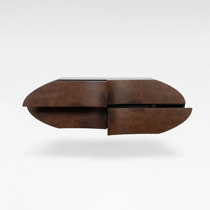 Credenza Scultorea da Parete in Legno Organico con Impiallacciatura in Radica e Finitura <span class=keywords><strong>Nera</strong></span> <span class=keywords><strong>Opaca</strong></span> per Spazi Abitativi Contemporanei - Product Image 3