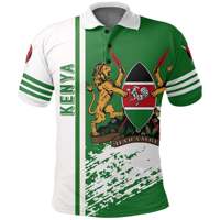 Été Hommes Respirant Cool Undershirt Afrique Kenya Tribal Chief Printed Polo Shirt Wholesale On-demand Design Custom