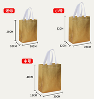 Sac de shopping réutilisable en non-tissé de haute qualité, brillant métallisé, avec poignée, motif uni, tendance