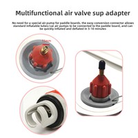 Adaptateur de conversion de valve pour paddleboard et canoë, gonflage/dégonflage rapide, conception durable, deux couleurs disponibles, compatible avec la pompe de voiture