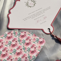 Ensemble d'invitations de mariage vintage personnalisées, logo personnalisé, RSVP, menu, papier imprimé typographie, Saint-Valentin, luxe, écologique