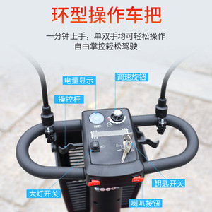Scooter Eléctrico de Cuatro Ruedas, 24V, 8Kph, Carga de 110kg, Aleación de Aluminio, para Personas Mayores, Discapacitados y Ancianos - Product Image 2
