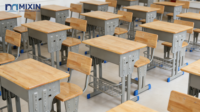 Ensemble scolaire réglable, bureau en bois moderne avec chaise en métal pour les élèves, tutorat scolaire, formation, bureau de classe, meubles en bois pour enfants