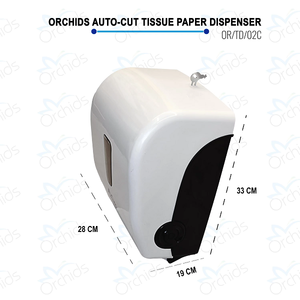 Dispensador de papel tisú de corte automático blanco con Operación Manos Libres diseñado para uso de montaje en pared en inodoro cocina Baño - Product Image 2