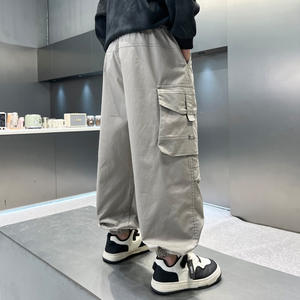 Pantalons <span class=keywords><strong>cargo</strong></span> pour garçons Printemps Automne Pantalons froissés Pantalons larges pour enfants Pantalons longs décontractés - Product Image 6