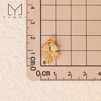 Yammy YFH038 Collier en laiton pour femme avec pendentif en zircone cubique de haute qualité en forme de trèfle à quatre feuilles porte-bonheur, accessoires de bijoux