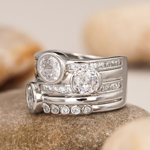 Anello Geometrico Rotondo per Donne, Elegante Gioiello da Dito per Matrimonio e Moda - Product Image 5