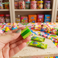 SuperLoves Chewing-gum multicolores saveur pomme verte sucrée, emballés individuellement, boîte de 100 unités, confiserie en vrac