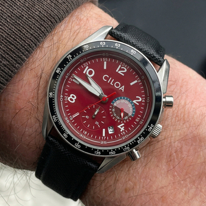 Reloj CILOA Rojo Personalizable para Hombre, Moderno, Casual, Nuevo Estilo, Resistente al Agua, Reloj de Cuarzo con Correa de Cuero de 40 mm, Alta Calidad - Product Image 4