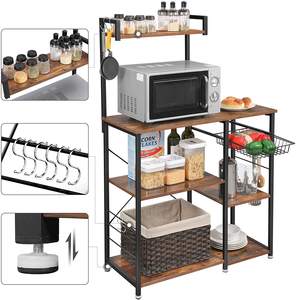 <span class=keywords><strong>Étagère</strong></span> <span class=keywords><strong>de</strong></span> <span class=keywords><strong>cuisine</strong></span> <span class=keywords><strong>VASAGLE</strong></span> avec <span class=keywords><strong>étagère</strong></span>s, <span class=keywords><strong>étagère</strong></span> <span class=keywords><strong>de</strong></span> <span class=keywords><strong>cuisine</strong></span> avec panier en fil métallique, support pour four à micro-ondes, rangement utilitaire pour épices, casseroles, poêles - Product Image 5