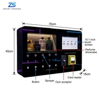 Distributeur automatique de parfums de luxe à fixation murale, écran tactile 10,1 pouces, plusieurs modes de paiement (Visa, MasterCard, Apple Pay), SDK disponible, OEM disponible