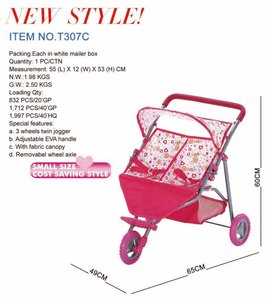 Cochecito <span class=keywords><strong>de</strong></span> juguete para bebé, cochecito doble para gemelos, asiento doble - Product Image 4