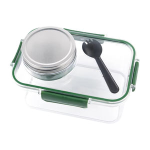 LM Boîte à salade portable en plastique avec compartiment à condiments et fourchette, transparente, anti-fuite, pour garder les aliments frais, modèle LM25537 - Product Image 5