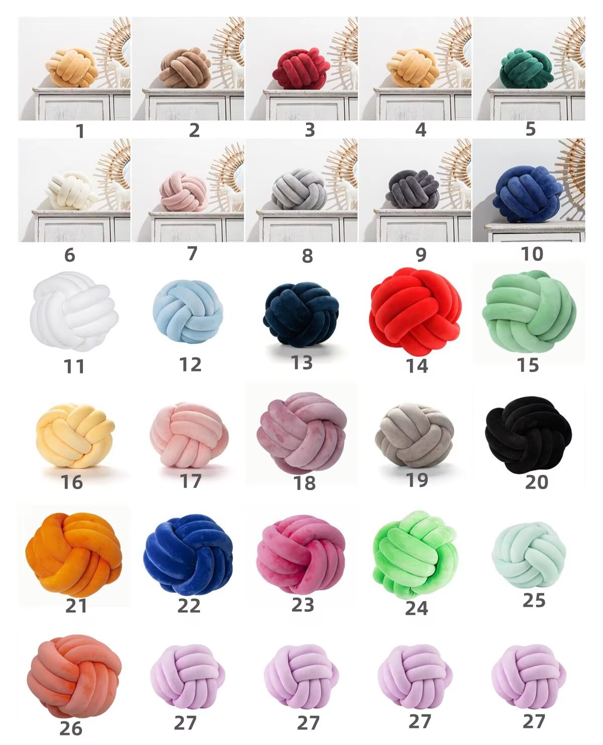 PT New Arrival Soft Knot Ball Pillows Cute Sublimation Ramadan